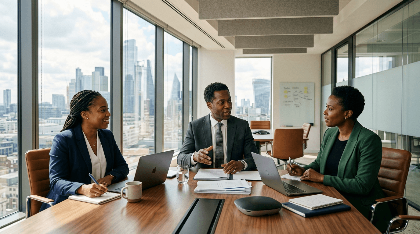ORQAI leadership team in a professional boardroom discussion